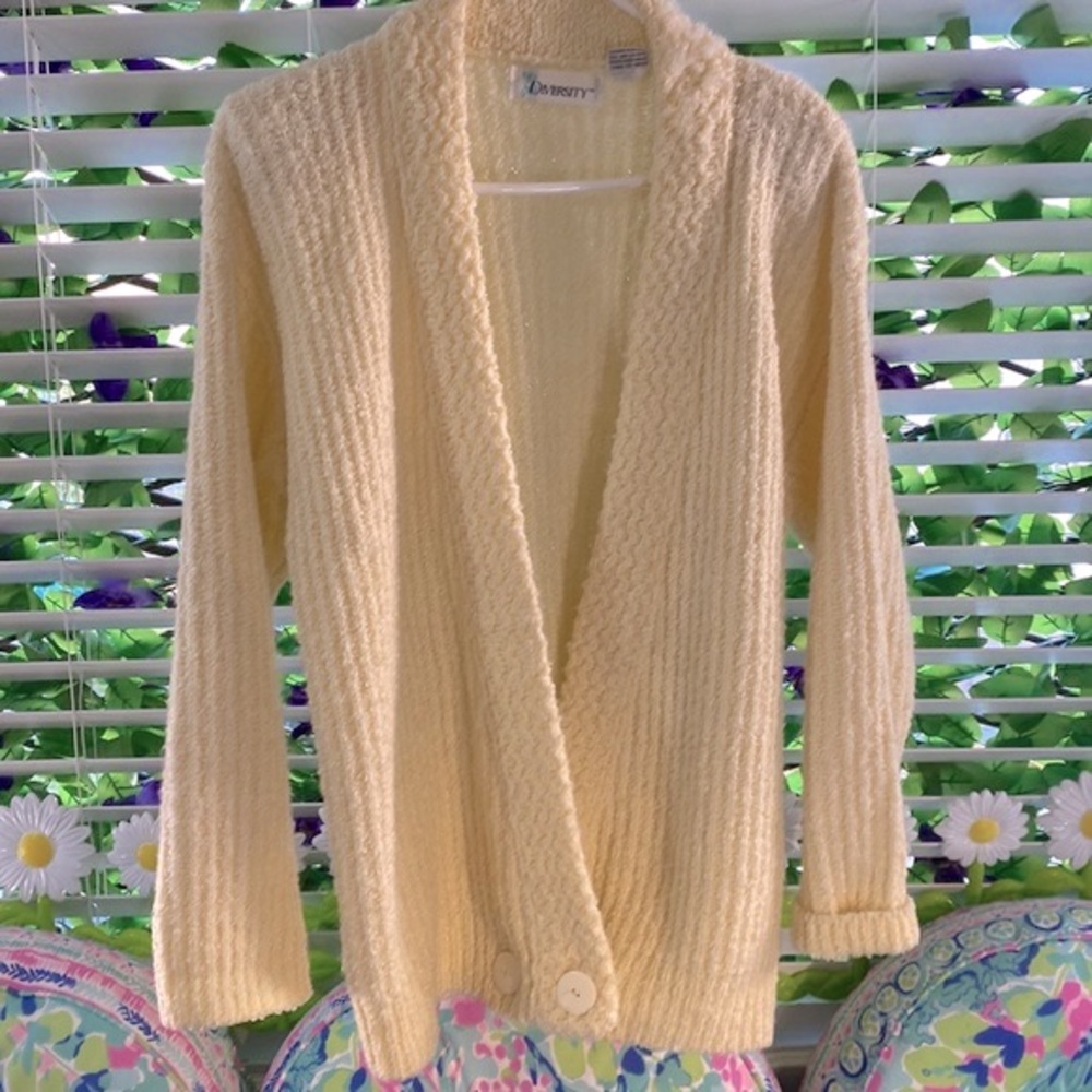Diversity vintage creamy lemon sweater coat